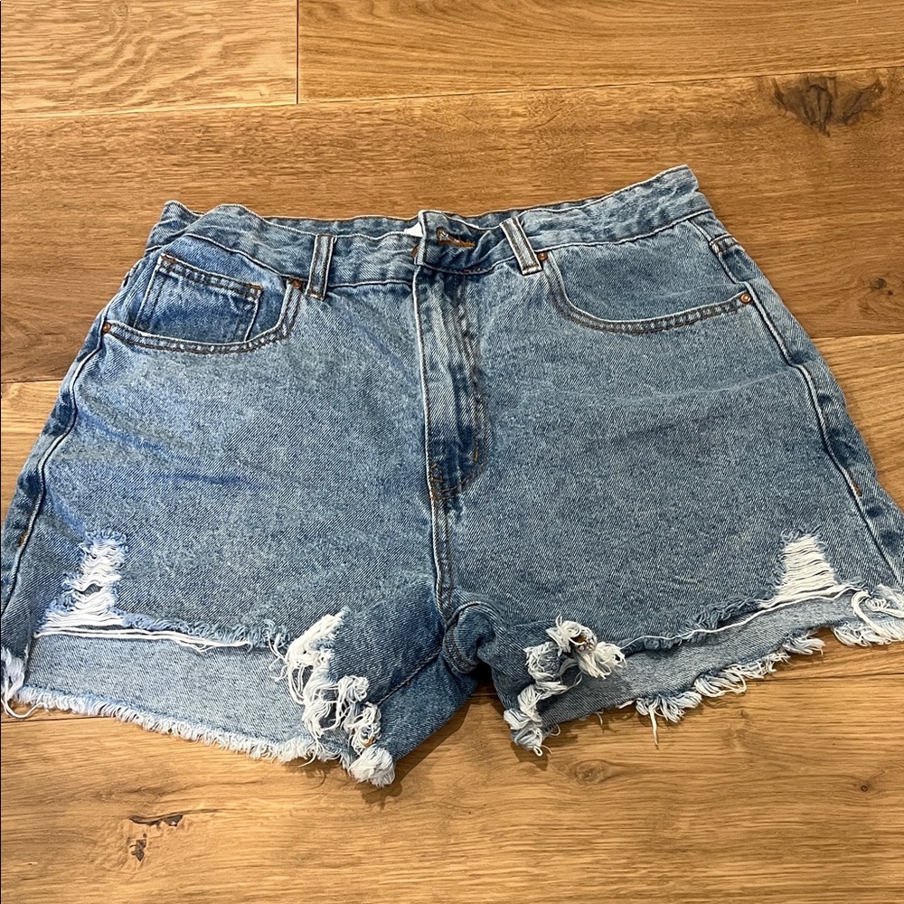 Cotton On Light Blue Distressed Denim Shorts 8